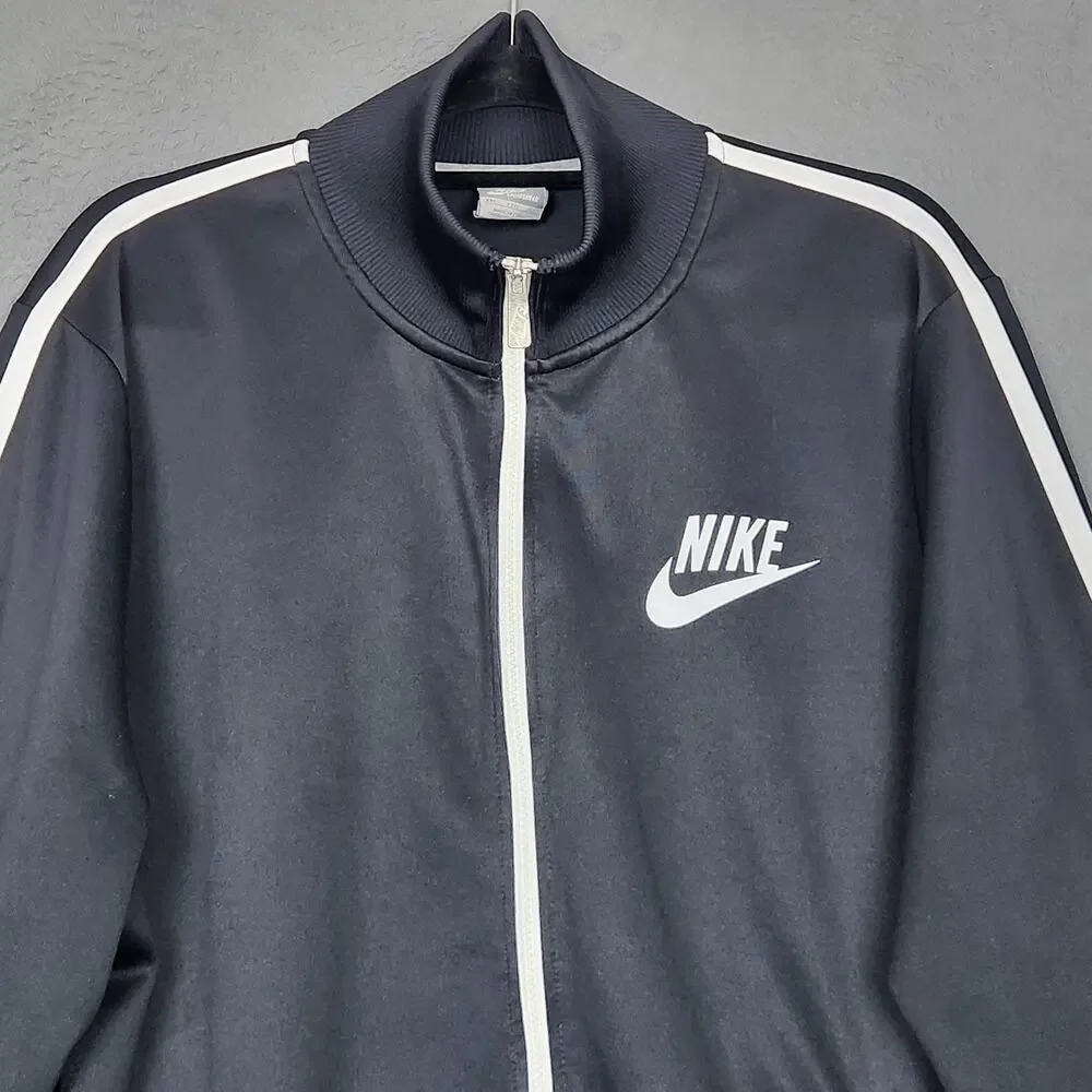 Nike Sportswear Tribute Jacket Mens 2XL Black Full Zip Striped 502643-010